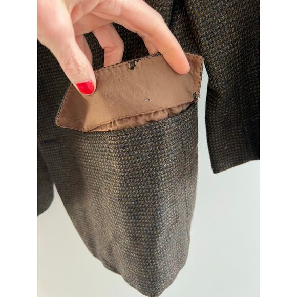 Vintage Brioni Wilkes Bashford Suit Jacket Silk Cashmere Brown Size 44L JP - Picture 5 of 15